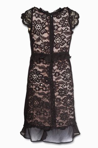 Black Lace Ruffle Dress (3-16yrs)